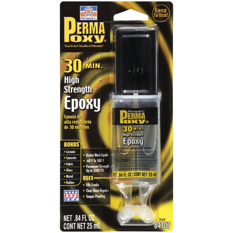 Permatex Permapoxy High Strength Gel Automotive Epoxy 0.84 Oz. - Two-part Adhesive