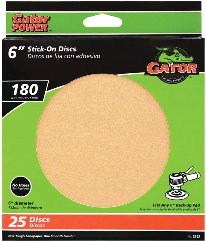 6 In. 180 Grit Very Fine Adhesive Sanding Disc 25 Pk Model 3242
