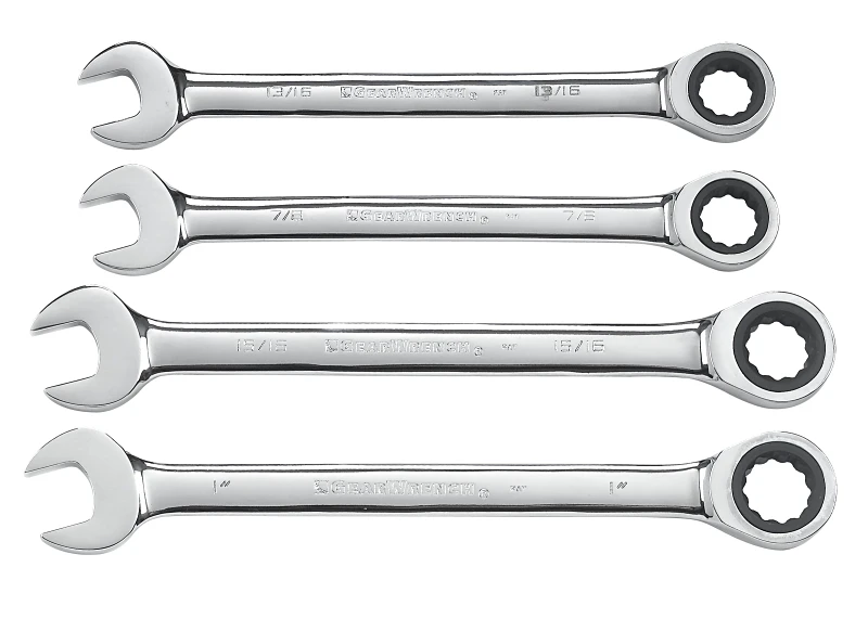 Sae Large Size Ratcheting Wrench Set 9309d - 4-piece Combination Set