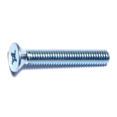 #10-32 X 1-1/4 Zinc Plated Steel Phillips Flat Head Machine Screws With Nuts