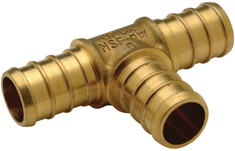 1/2 Inch Brass Pex Barb Tee Fitting Model Apxt12