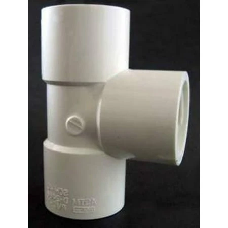 035852 3/4 In Pvc Pipe Tee, Socket X Socket X Fpt, 150 Psi, Sch 40