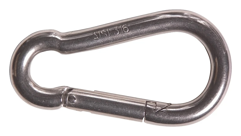 Stainless Steel Carbine Snap Hook, 1/4 Inch, Model 73087