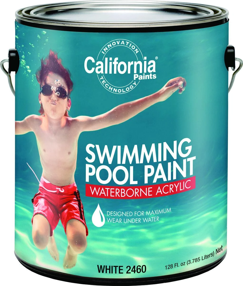 Waterborne Acrylic Swimming Pool Paint, 1 Gallon, White, Model F24000-1