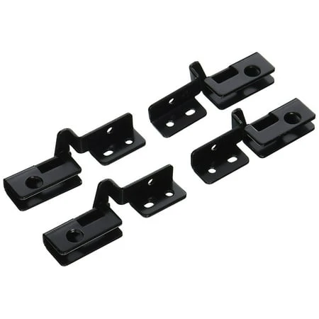Sleek Black Glass Door Hinges - 2-Piece Set for Modern Interiors