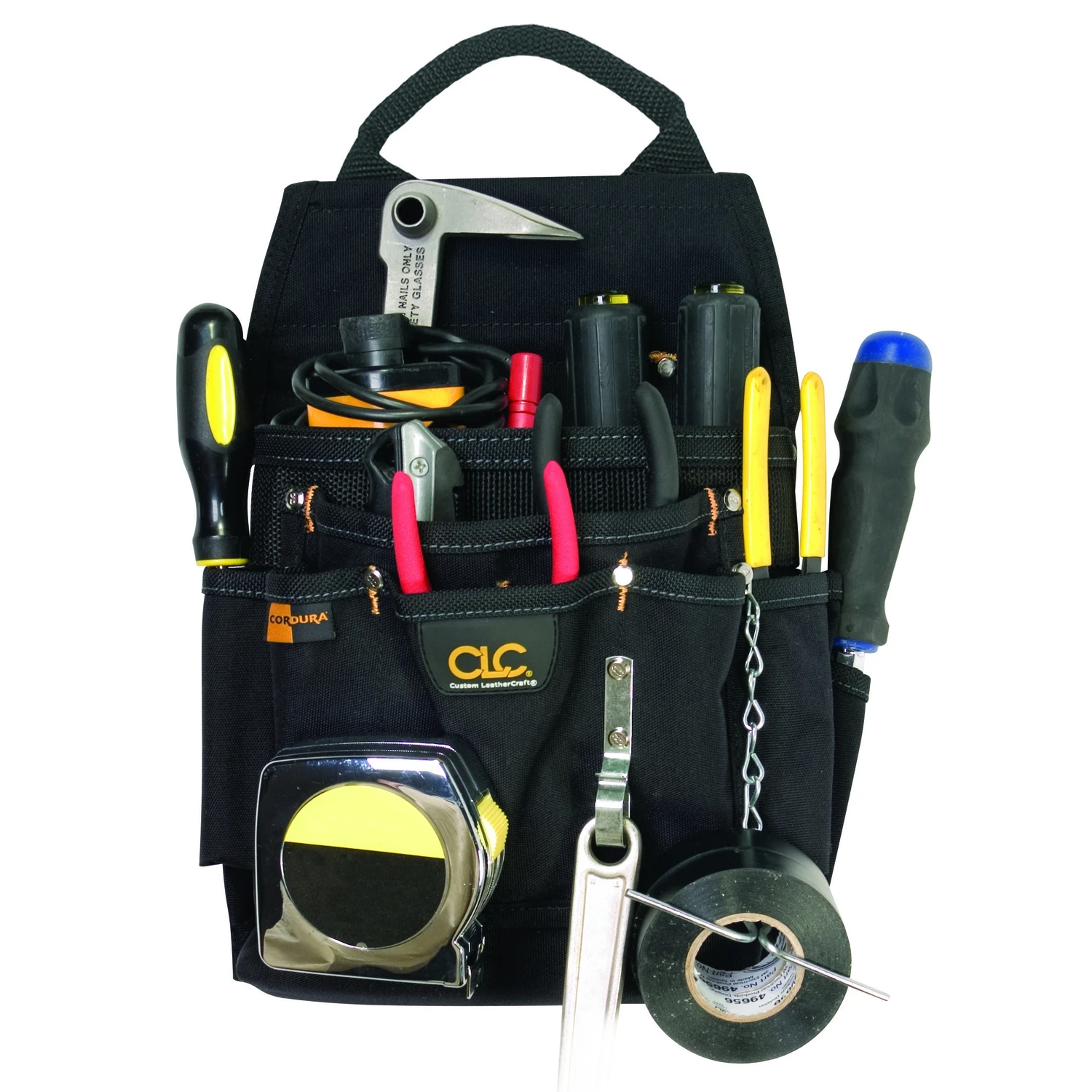 4 In. W X 14.25 In. H Black Ballistic Nylon Tool Pouch With 12 Pockets