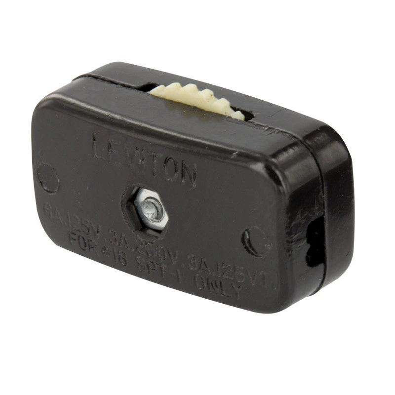 Lamp Cord Switch 125 Volts Mini Feed Through Switch Brown
