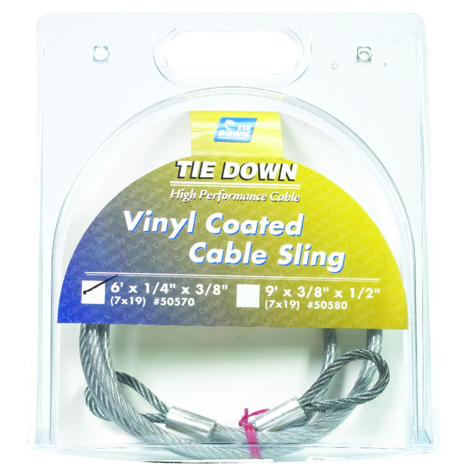 Clear Vinyl Galvanized Steel 1/4 In. Diameter X 6 Ft. Length Cable Sling