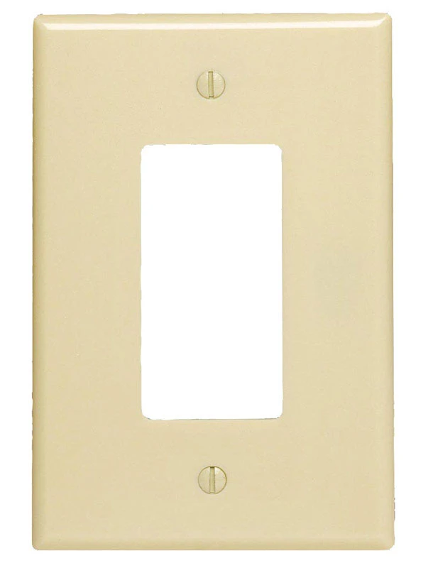 Leviton Ivory 1 gang Plastic Decorator Wall Plate 1 pk