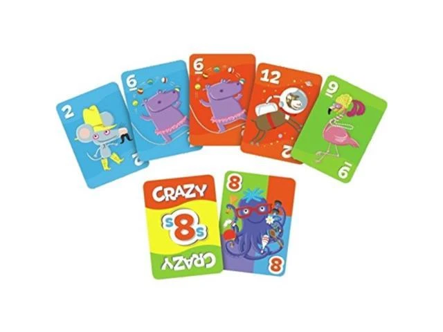 Crazy 8s Card Game For Kids - Fun Family Game With Animal Illustrations