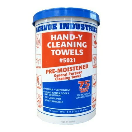 5021 Hand-y Pre-moistened General Purpose Cleaning Towels, 75 Wipes In Pail
