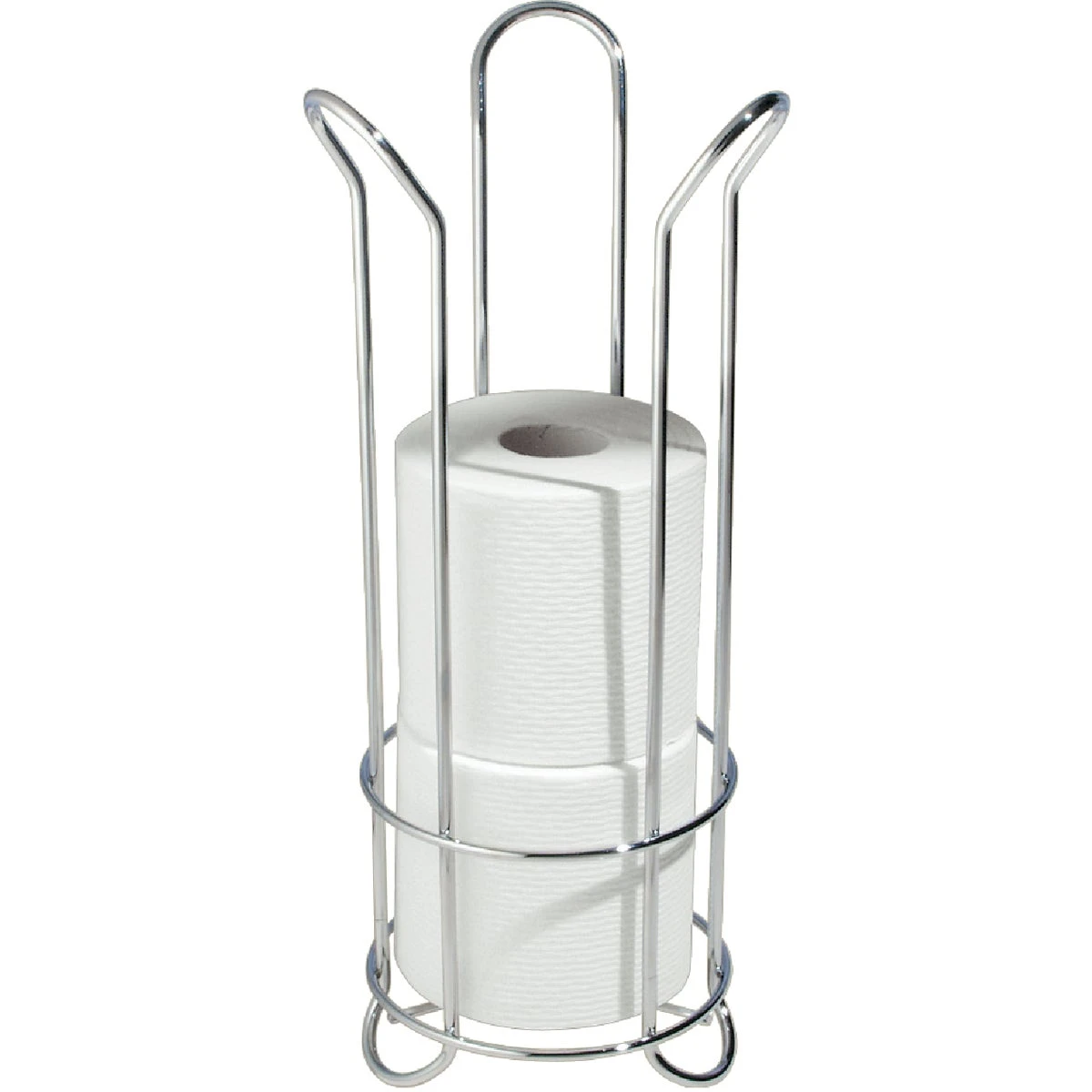 Forma Chrome Tulip Freestanding Toilet Paper Holder - 17" Height, Holds 2 Rolls