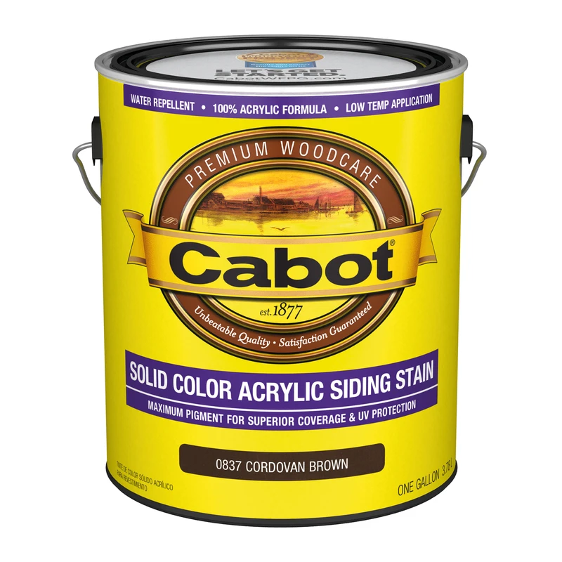 Solid Color Acrylic Siding Stain, Cordovan Brown, Gallon - Superior Coverage