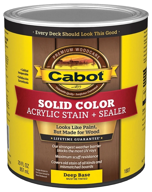 1807-05 Deep Base Acrylic Solid Color Decking Stain - Quart
