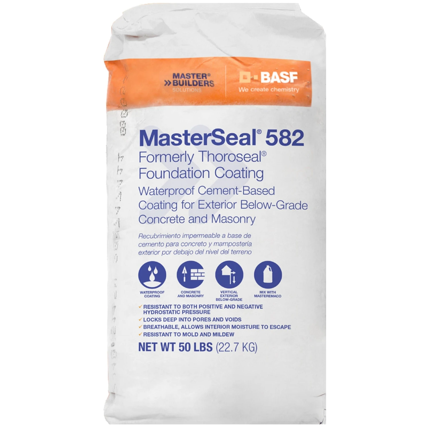 Masterseal 582 Gray Cement-based Foundation Coating 50 Lb - Waterproofing Solution