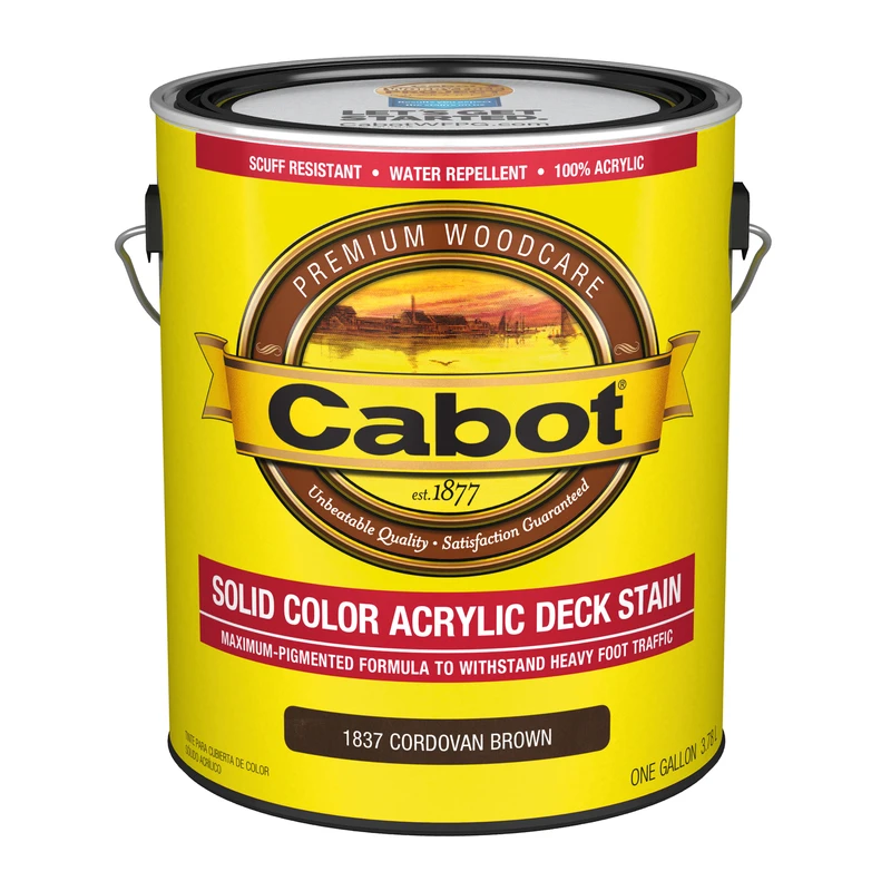 Solid Color Acrylic Deck Stain, Cordovan Brown, 1-gallon For Exterior Use