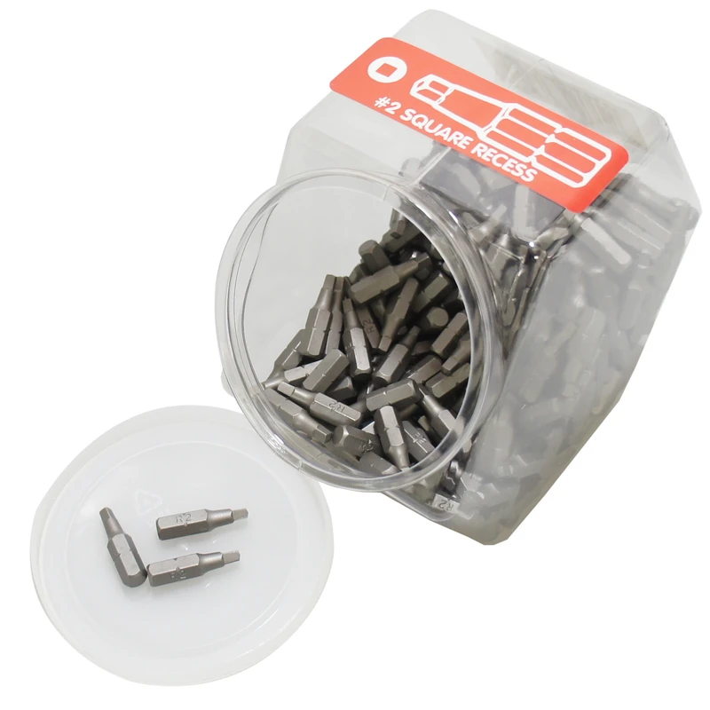 Square Recess #2 X 1 Inch Screwdriver Bit Display - 300 Pieces