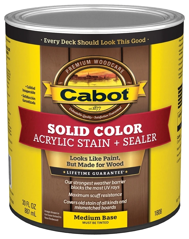 1808-05 Acrylic Medium Base Solid Color Decking Stain - 1 Quart