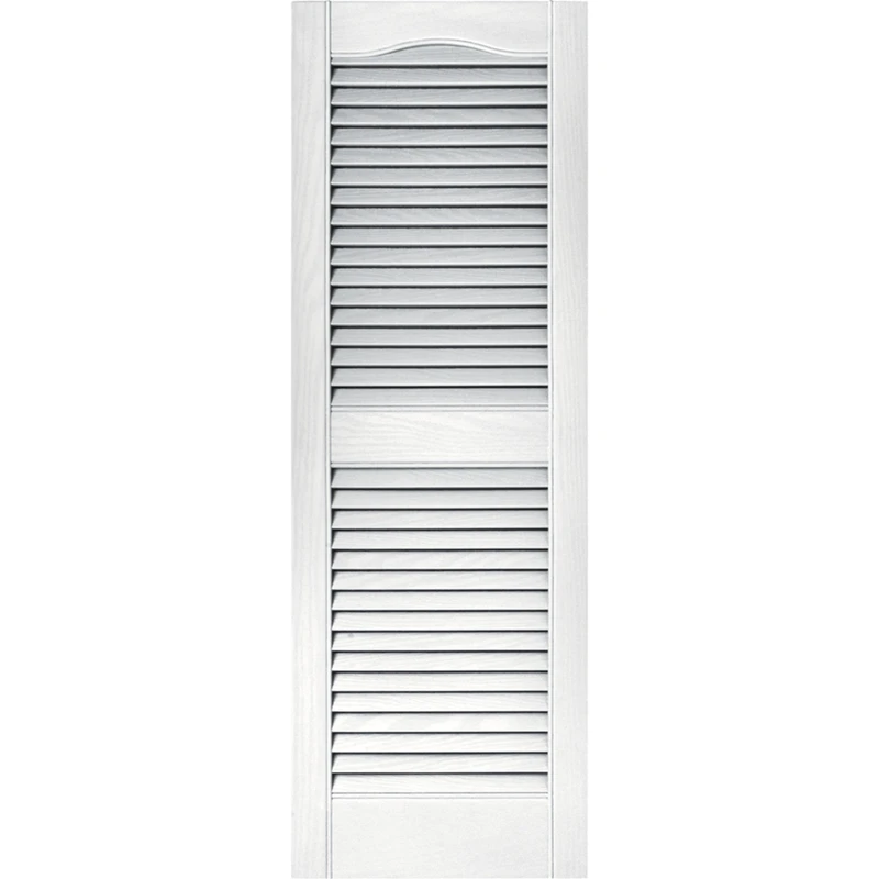 Builders Edge 15 In. x 43 In. Vinyl Louvered Shutter, (2-Pack)