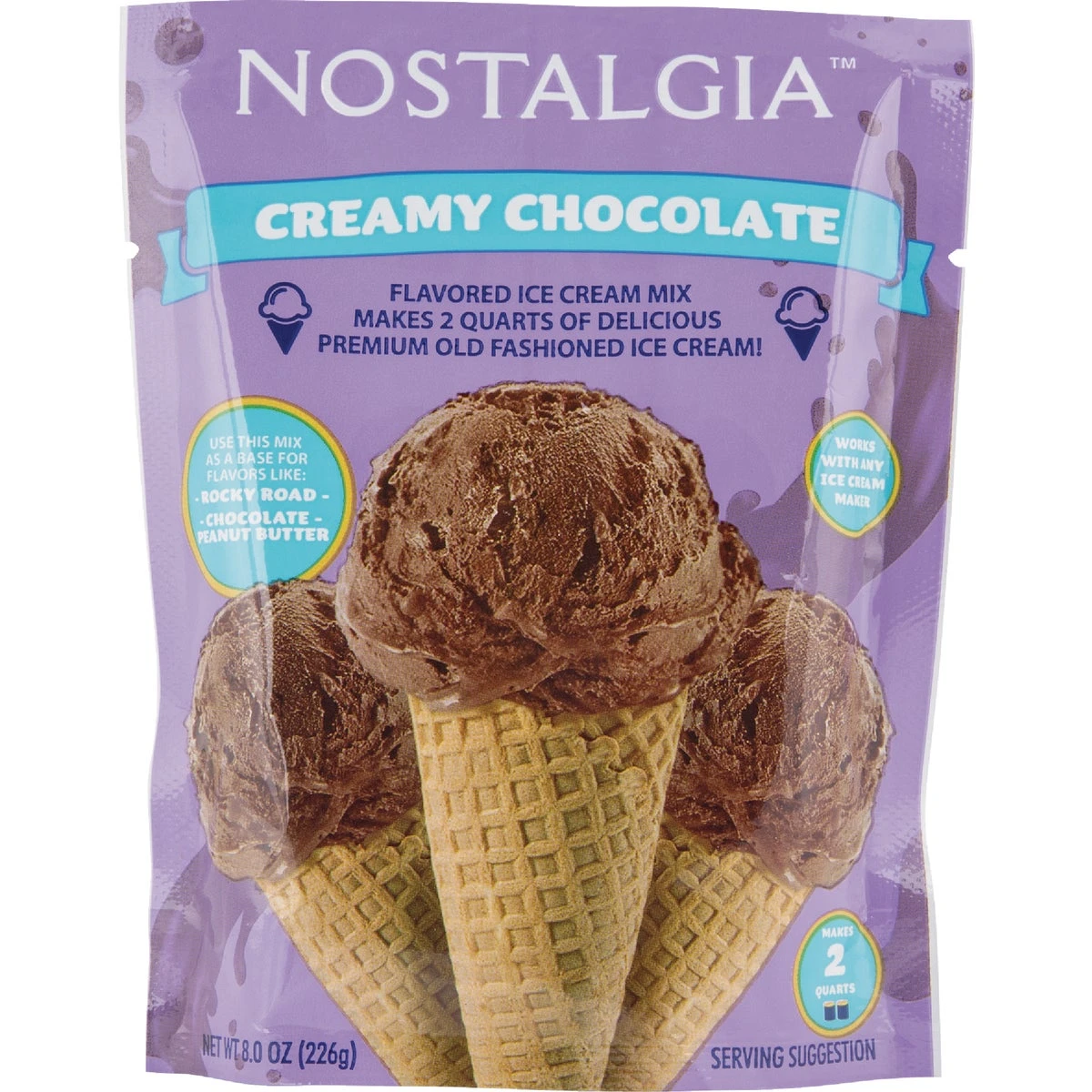 8 Oz. Premium Chocolate Ice Cream Mix For Electric Ice Cream Makers
