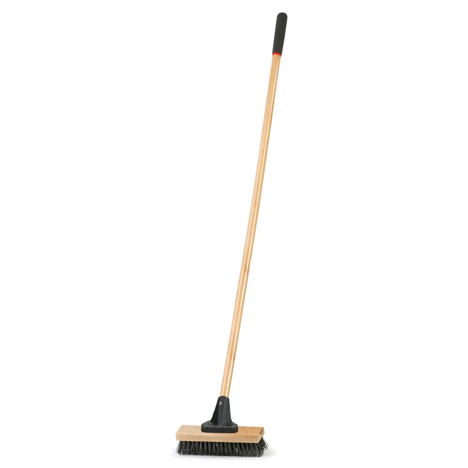 10 In. Deck Brush With 54 In. Wood Handle And Stiff Bristles