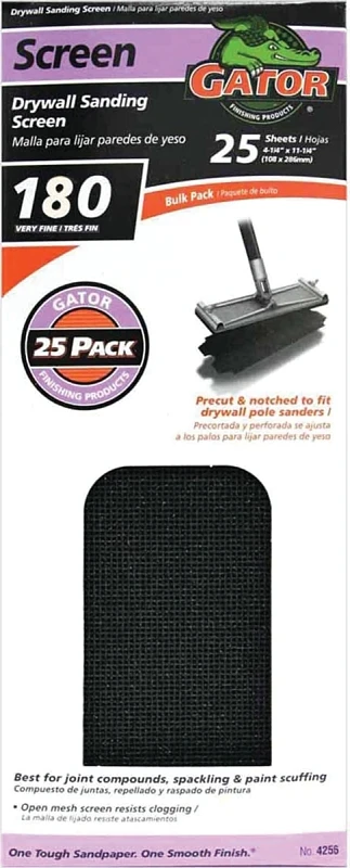 Sanding Screen, Fine 180-Grit, 4.25 x 11.25 In., 25-Ct.