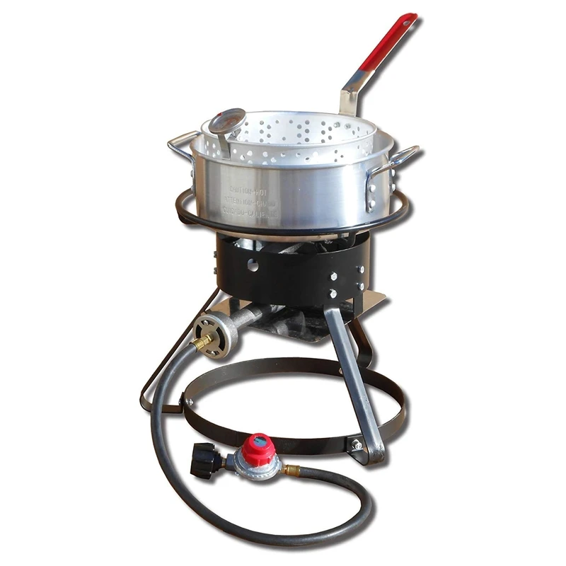 Outdoor Fish Fryer with 10 Quart Capacity and 12 Inch Diameter