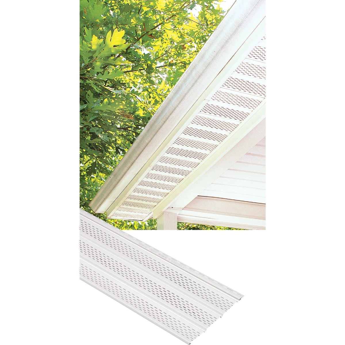 T4 Fully Vented White Vinyl Soffit 12" X 12' - Durable & Attractive