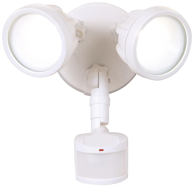 Led Security Light, Twin Head, 180-degree Motion Sensor, 1600 Lumens, White