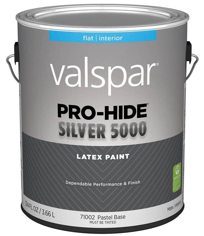 Pro-hide Silver 5000 Latex Flat Interior Wall Paint, Pastel Base, 1 Gallon