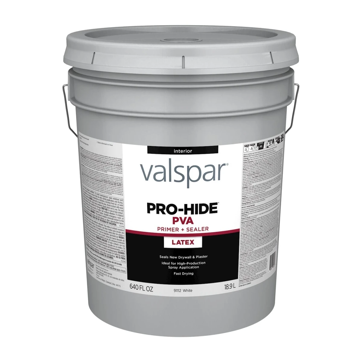 Pva Interior Latex Drywall Primer, White, 5 Gallon Container