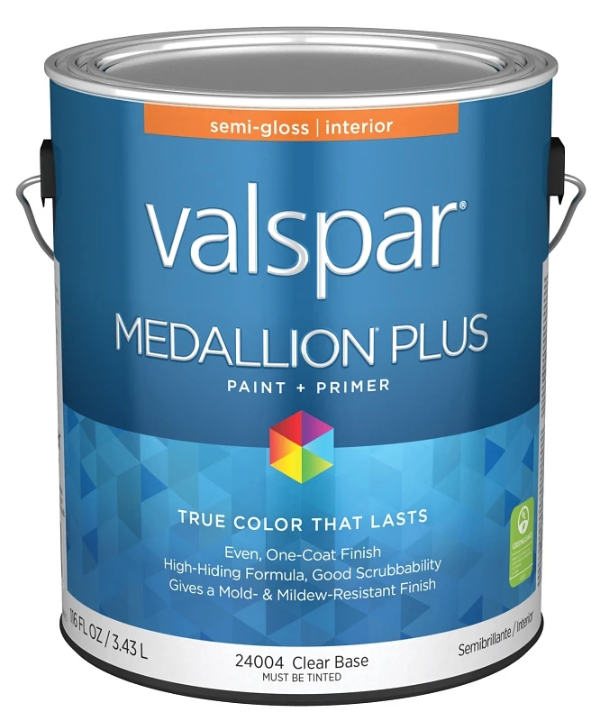 Medallion Plus Premium Semi-gloss Interior Paint & Primer, Clear Base, 1 Gallon
