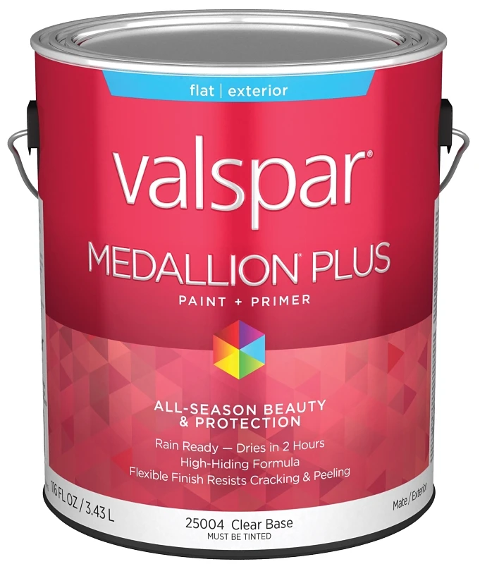 Medallion Plus Premium Flat Exterior Paint & Primer, Clear Base, 1 Gallon