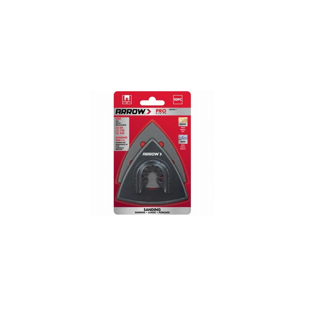 Multi-Tool Triangle Sandpaper, Assorted Grits, 10-Pk.