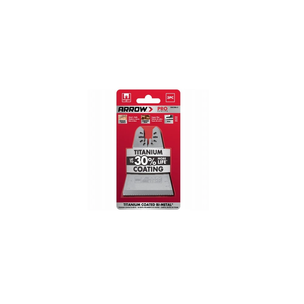 Titanium Wood & Nail Oscillating Tool Blade, 2-11/16-In., 3-Pk.