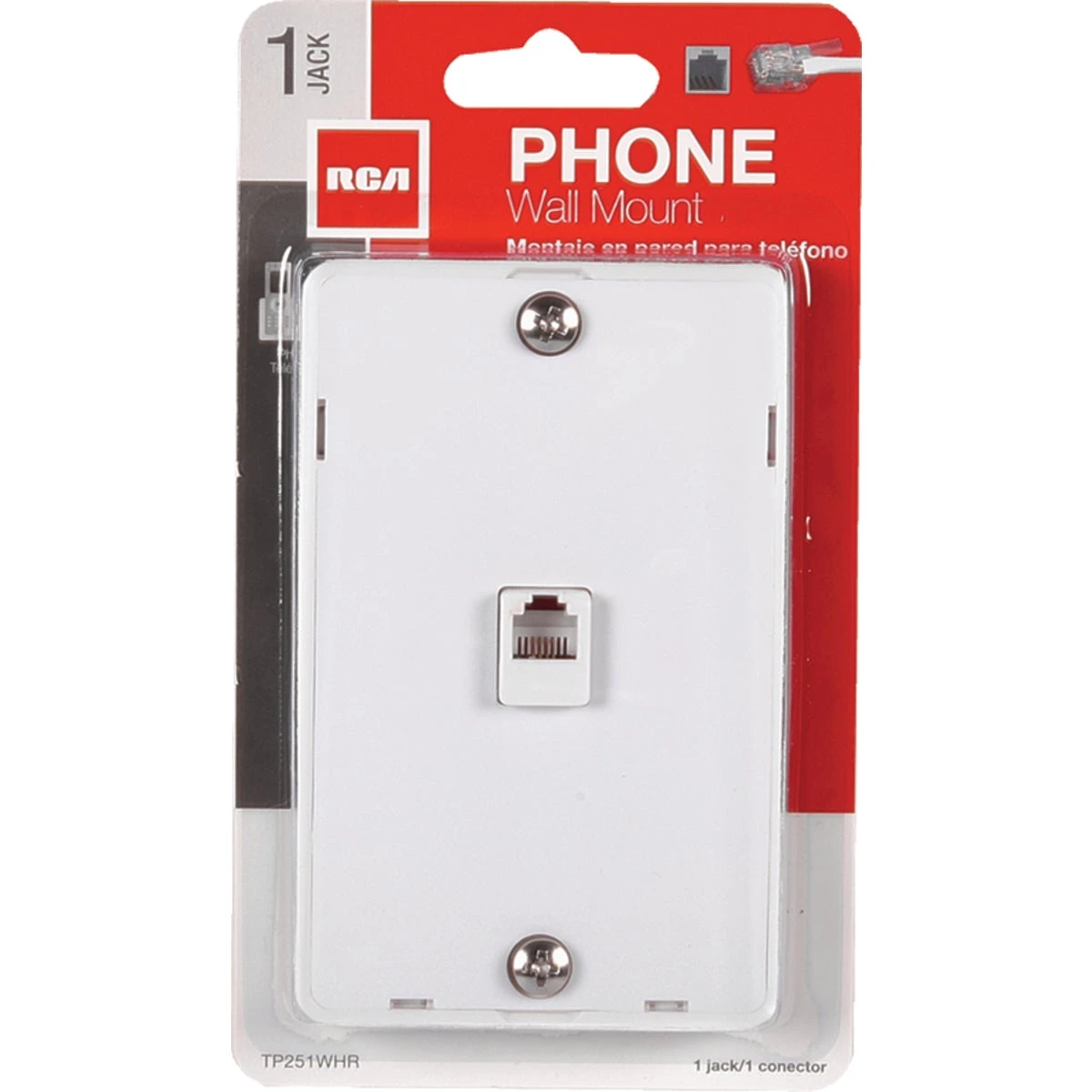 White Wall Telephone Jack Tp251whr - Modular Phone Mount For 2-wire & 4-wire Systems