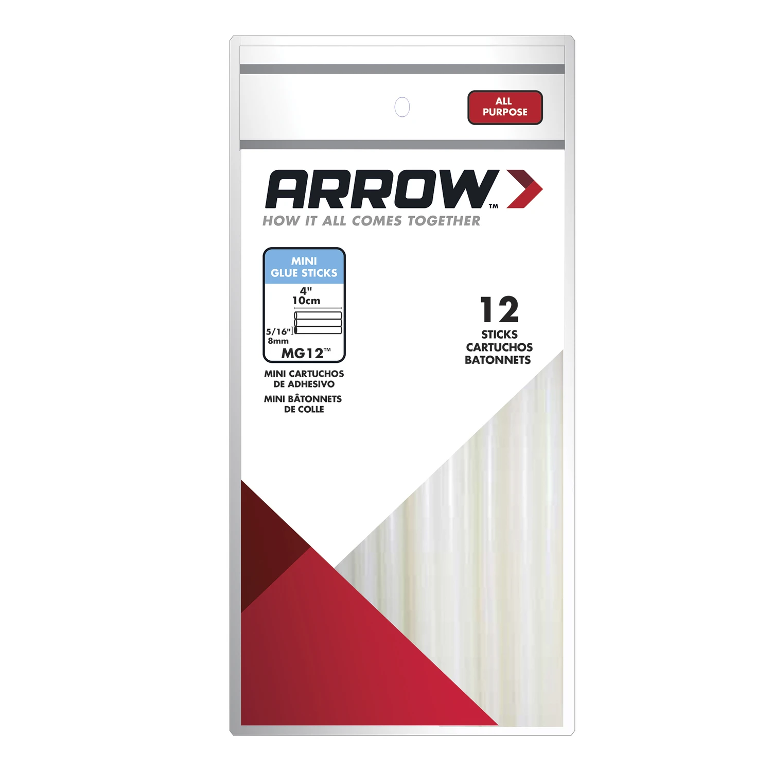 Arrow 4 In. Mini Clear Hot Melt Glue (12-Pack)