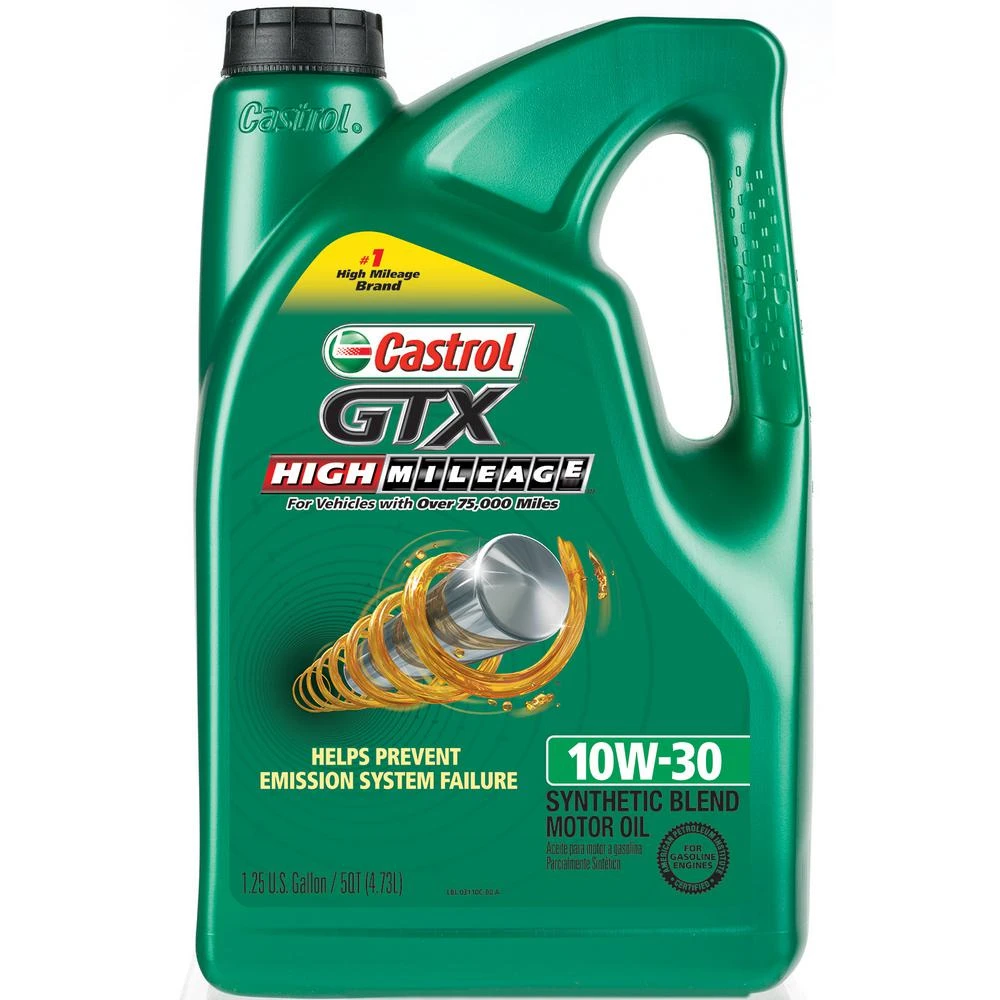 GTX High-Mileage Motor Oil 10W-30 Viscosity, 5 Quart Container