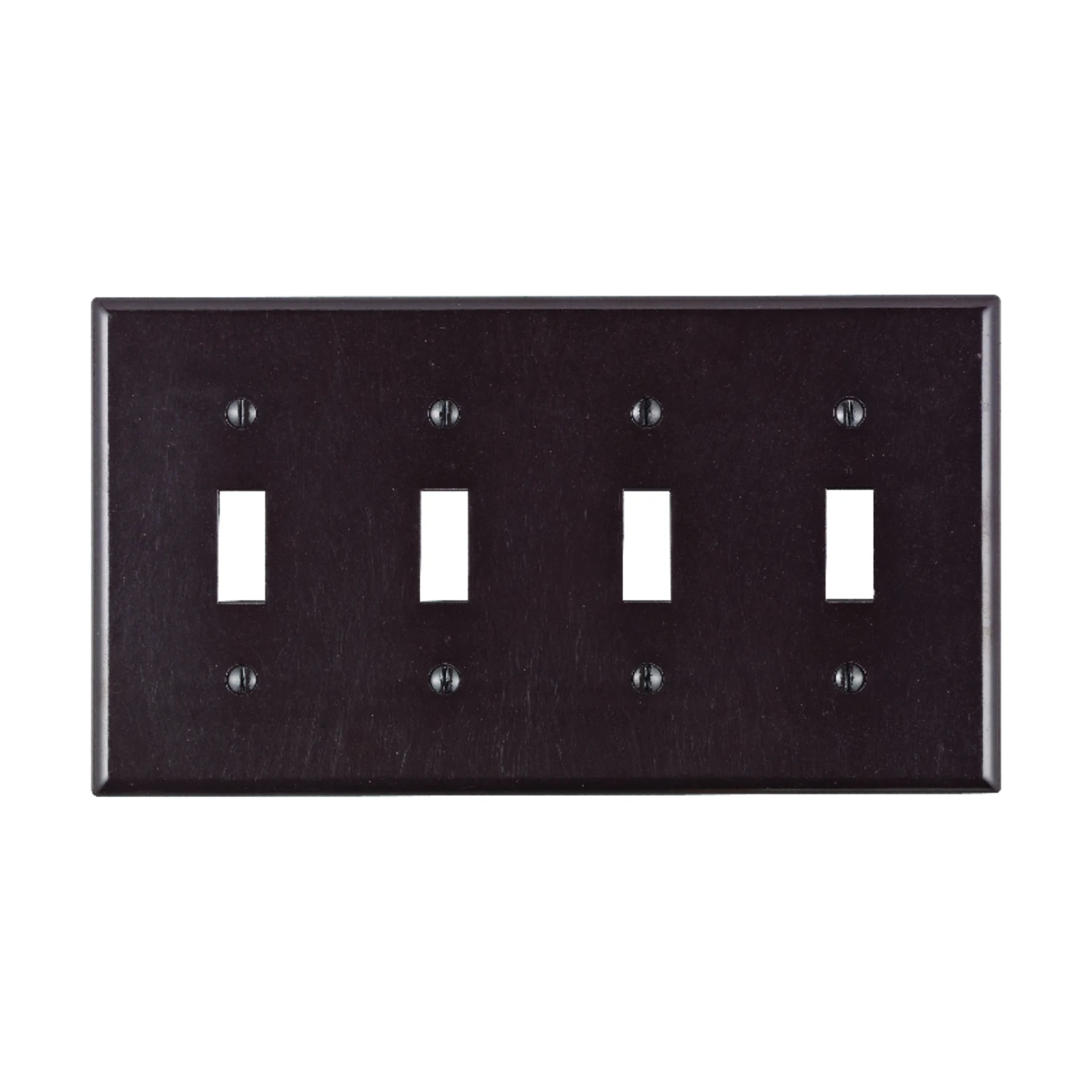 Leviton 4-Gang Plastic Toggle Switch Wall Plate, Brown