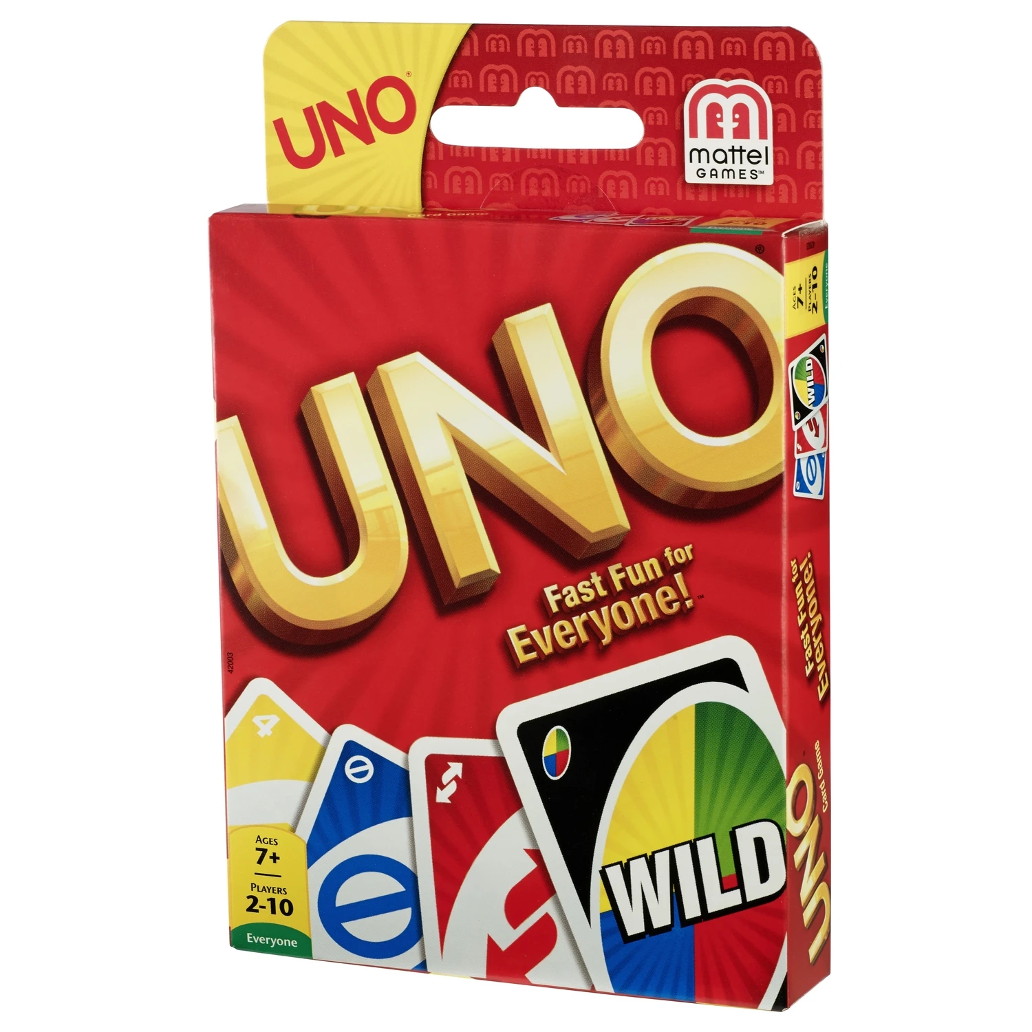Uno Card Game Plastic Multicolored - Ages 7+ - Model 42003