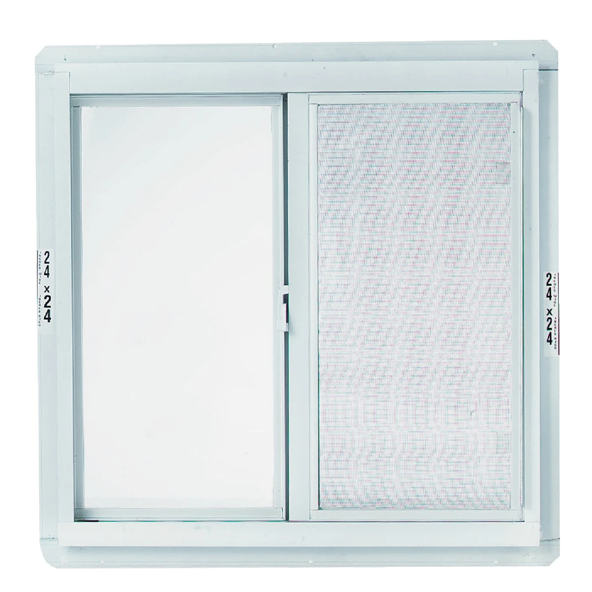 Series 70 23 In. W. X 23 In. H. White Aluminum Sliding Window With Screen