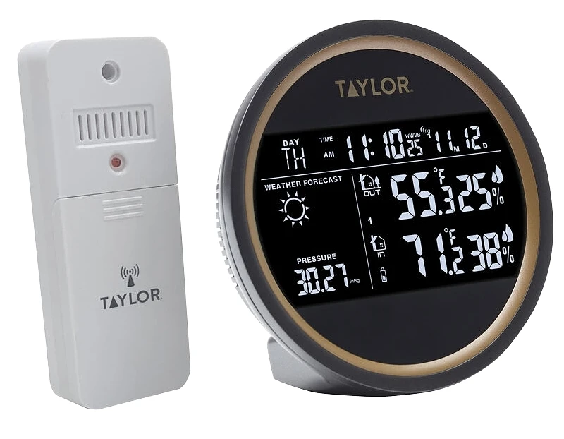 Digital Inside/outside Round Weather Forecaster With Led Display And Remote Sensors