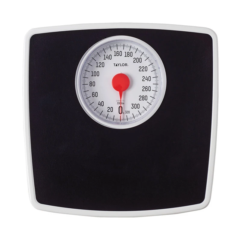 330 Lb Analog Bathroom Scale Black - Mechanical Bath Scale With Non-slip Mat