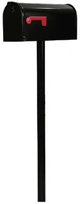 Freemont Post-mount Mailbox And Post Kit, Black Steel, 48.2 X 6.8 X 20.2-in.