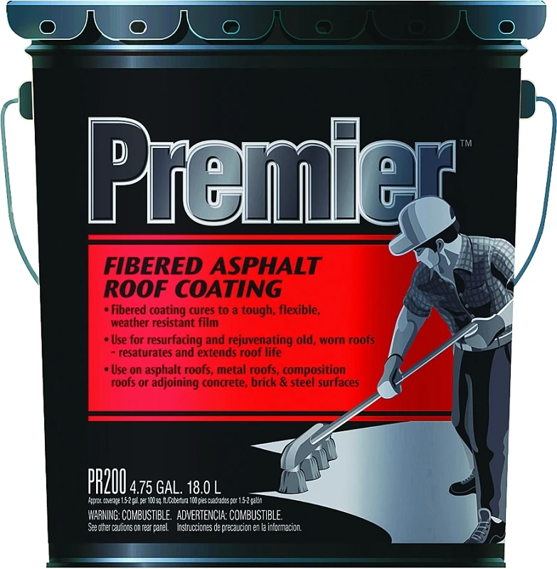 Premier 5 Gallon Fibered Asphalt Roof Coating For Resurfacing And Rejuvenation