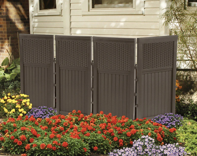 Outdoor 4 Panel Traditional Wicker Resin Screen Enclosure, Model Fsw4423