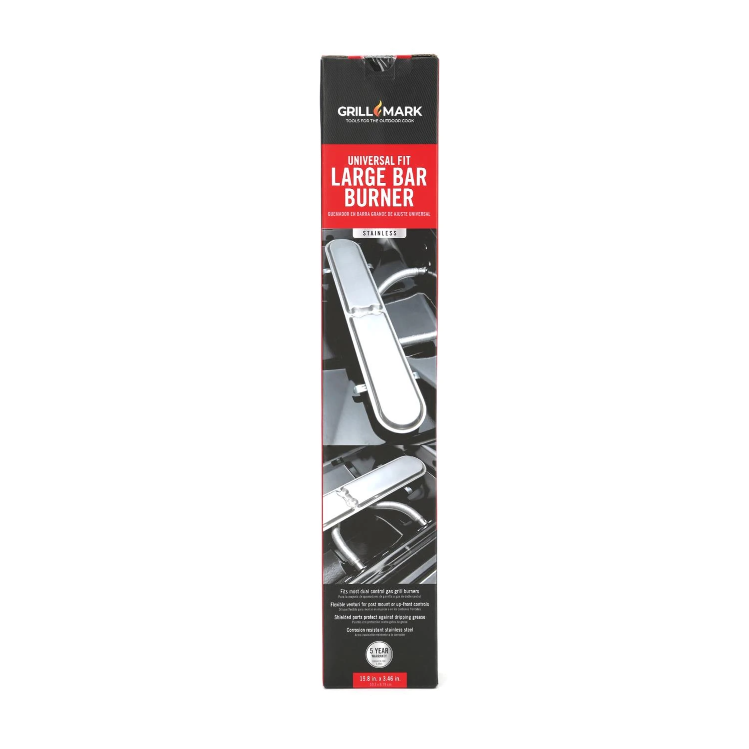 Stainless Steel Universal Grill Burner 19.8 In. L For Gas Grills