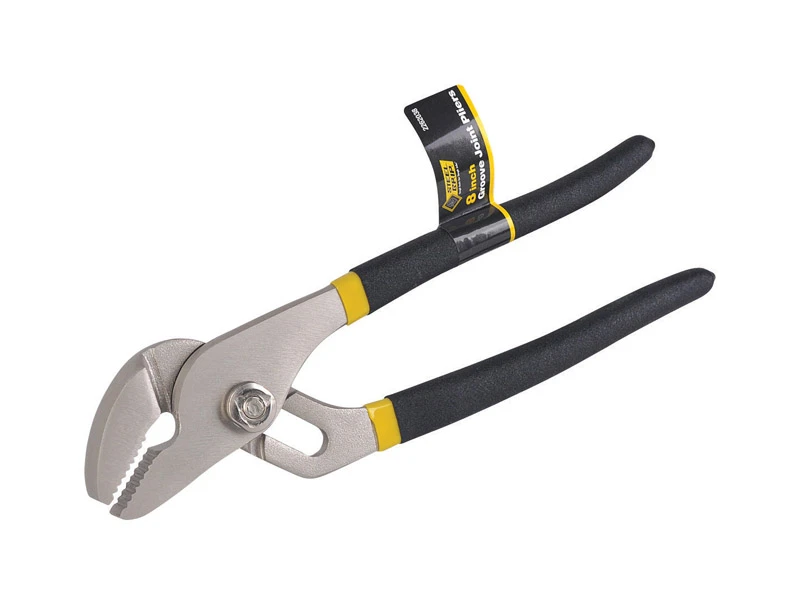 Steel Grip 8 in. Carbon Steel Tongue and Groove Pliers Black/Yellow 1 pk