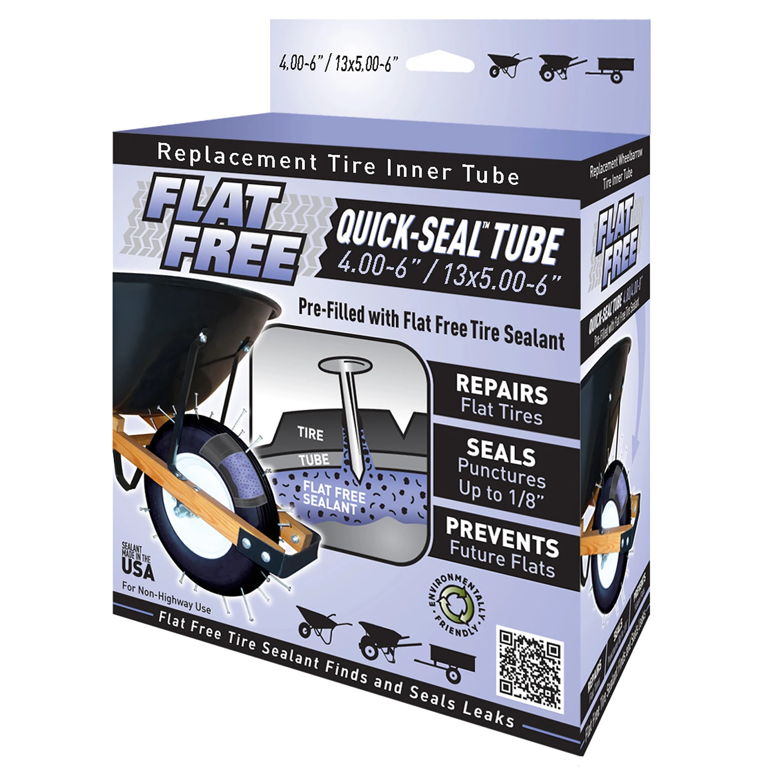 Quick-Seal Inner Tube + Sealant, 4.00-6-In./13 x 5.00-6-In.