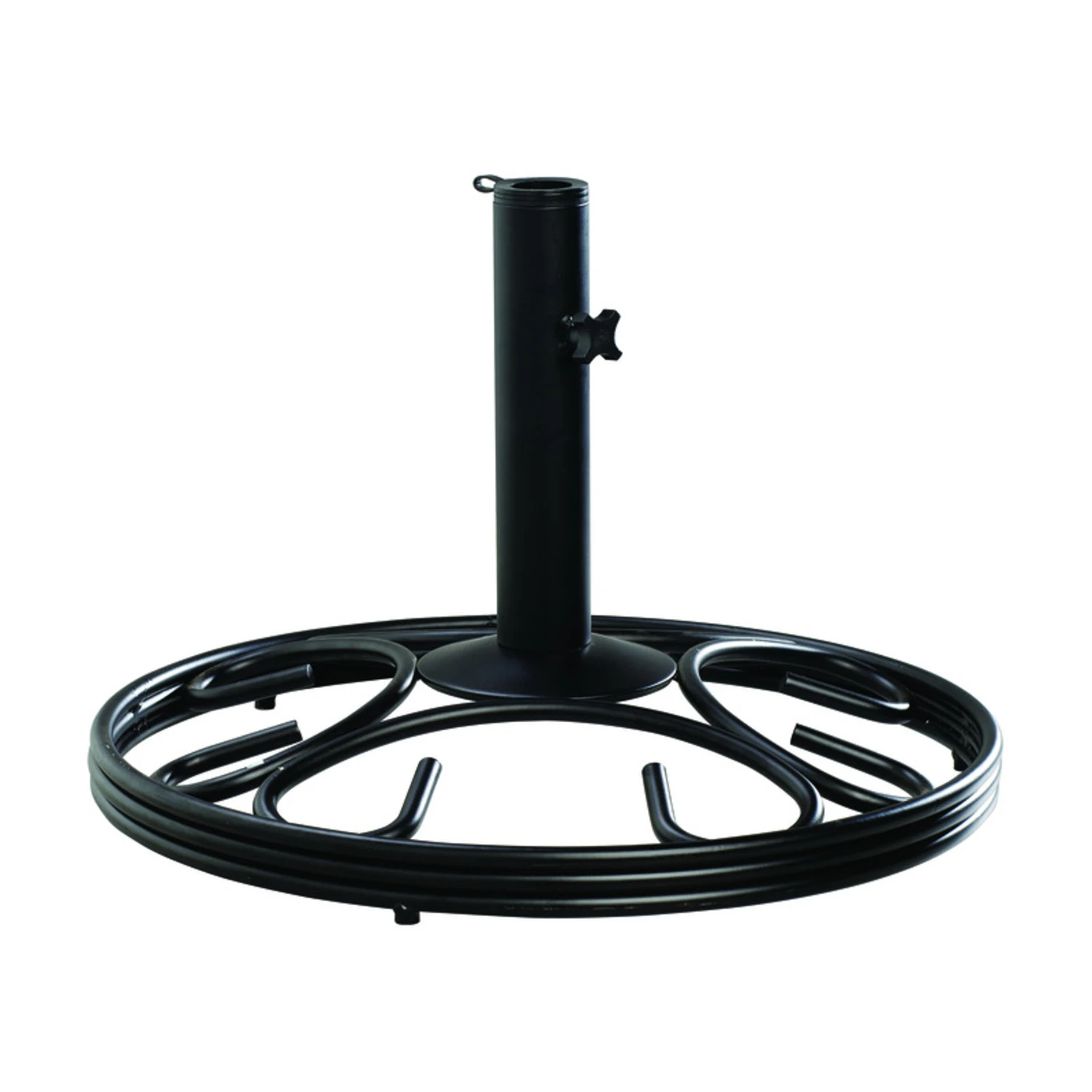 Black Round Cast Iron Umbrella Base 19.5 In. W X 13 In. H